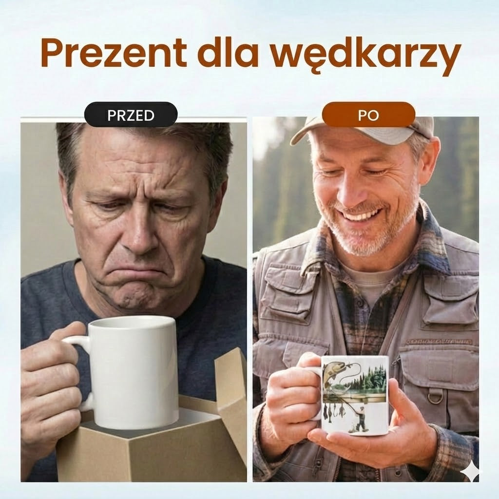 Kubek kawowy dla wędkarza – zabawny prezent