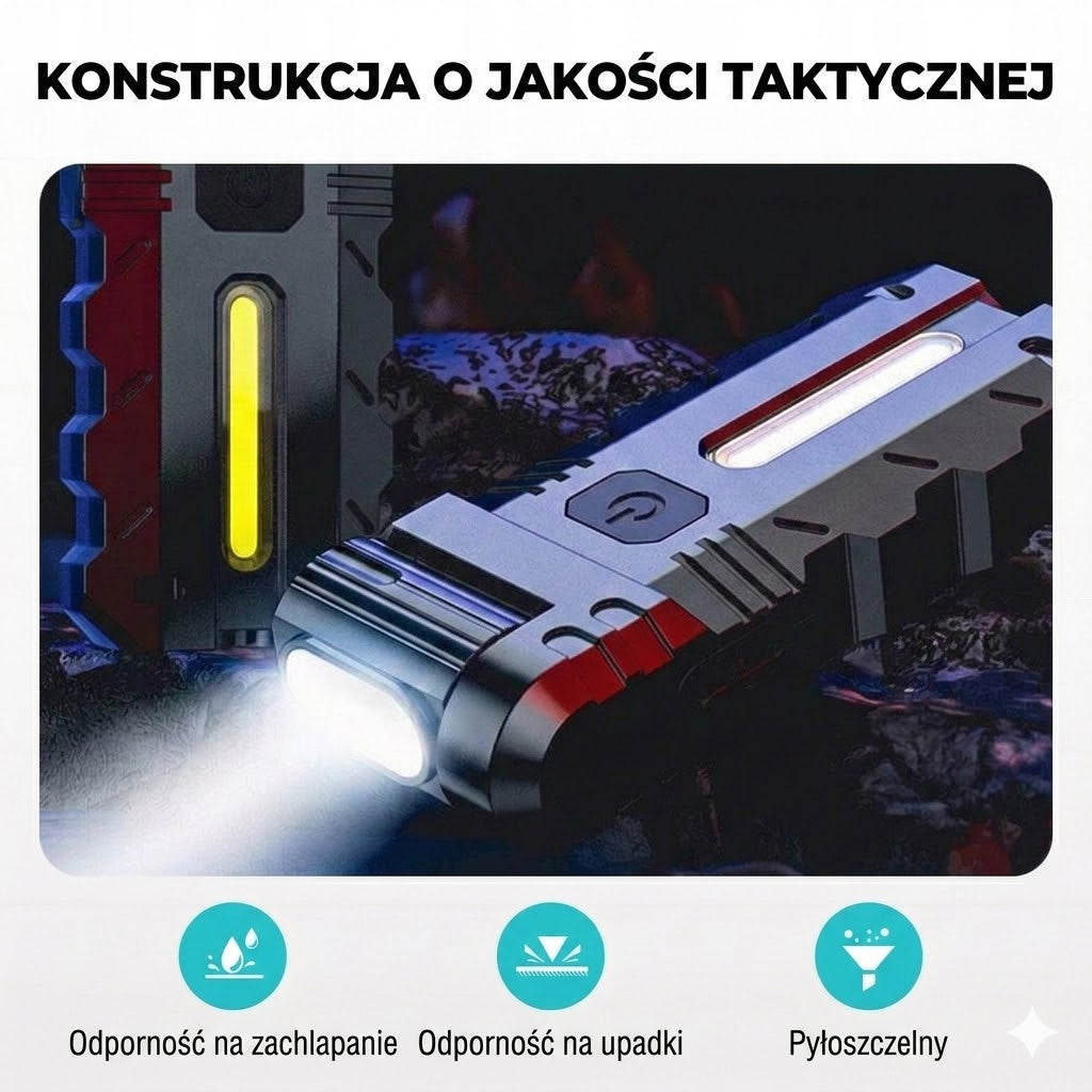 Akumulatorowa lampa robocza LED – Regulacja nachylenia 180°