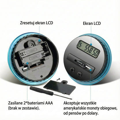 Elektroniczna skarbonka z automatycznym licznikiem