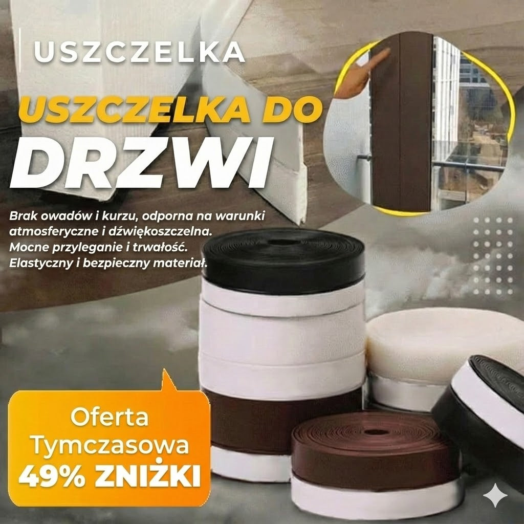 Uszczelka do drzwi 5 m – przeciwwiatrowa, przeciwkurzowa i dźwiękochłonna