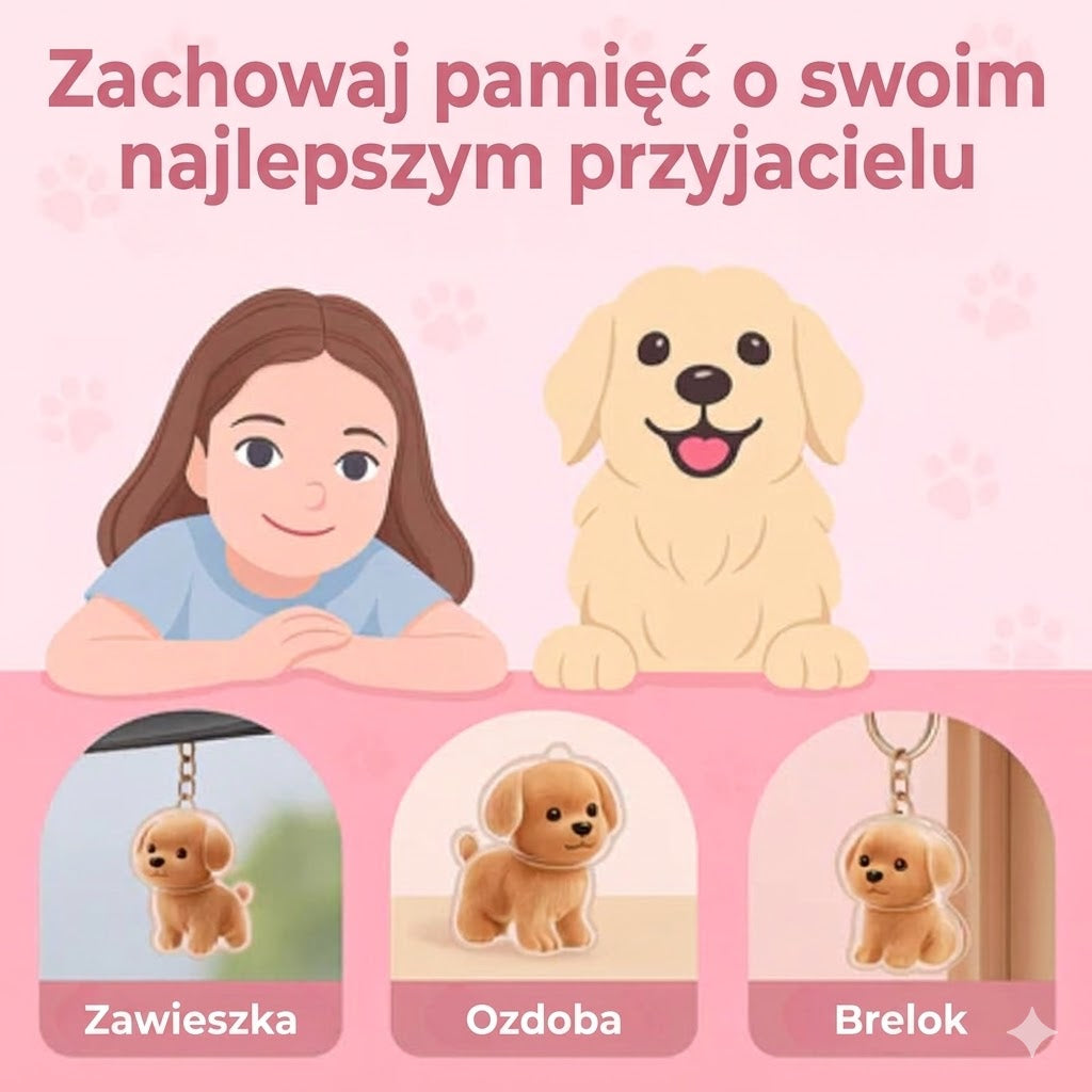 Snuzzle spersonalizowany brelok z sierścią zwierzaka – wyjątkowa pamiątka dla psa i kota