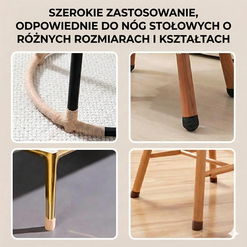 Ciche filcowe podkładki ślizgowe na nogi stołu