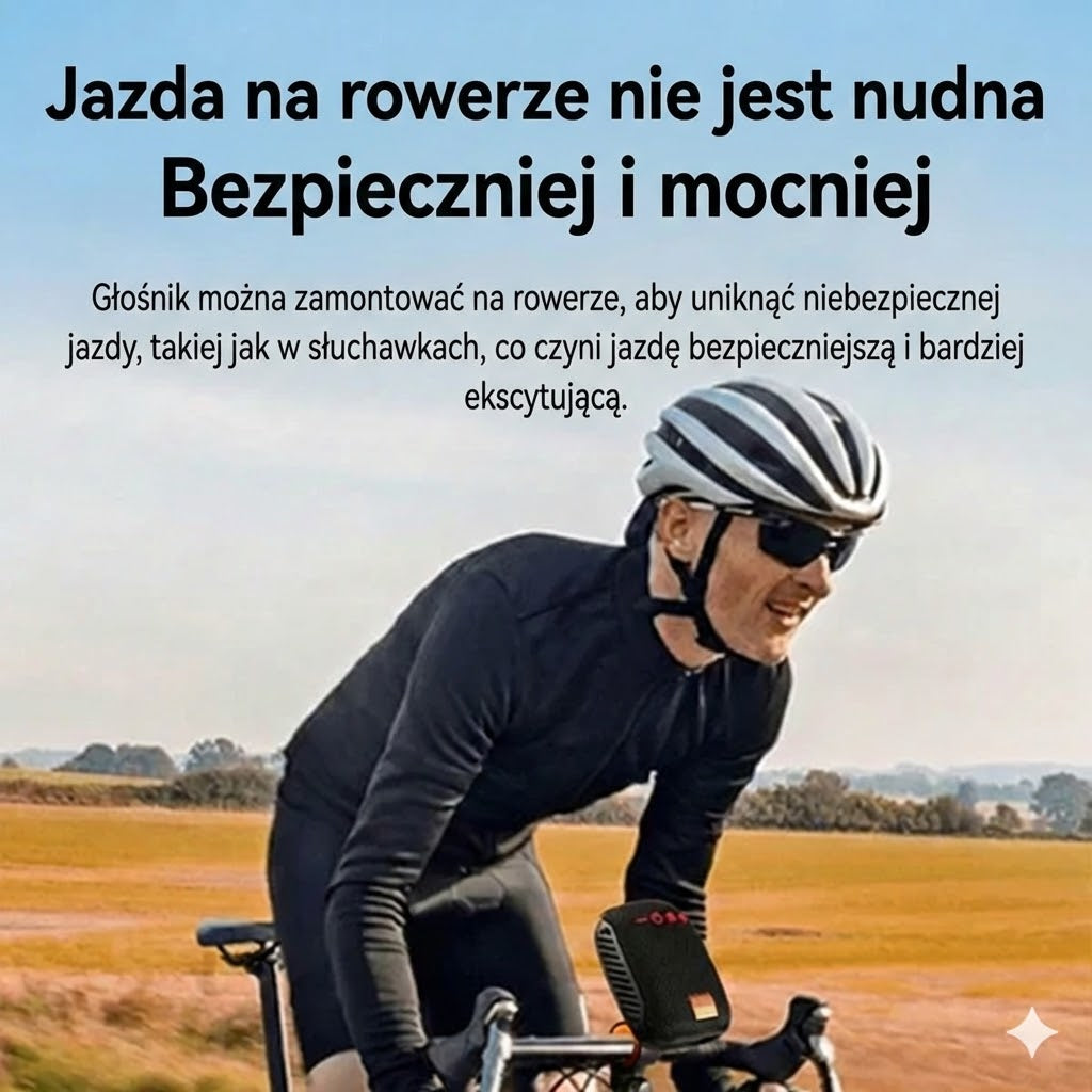 Głośnik Bluetooth na rower – wodoodporny głośnik z solidnym uchwytem (wstrząsoodporny i z funkcją zestawu głośnomówiącego)
