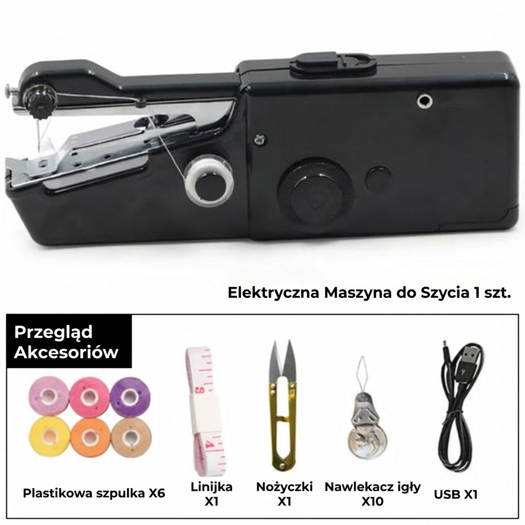 Elektryczna ręczna maszyna do szycia – do ubrań i zasłon