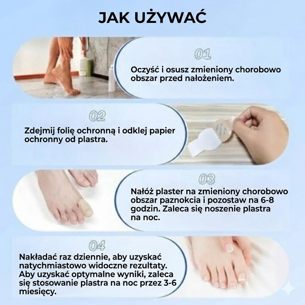 FungalPatch – Intensywny zestaw do pielęgnacji paznokci – Samoprzylepne plastry przeciwgrzybicze