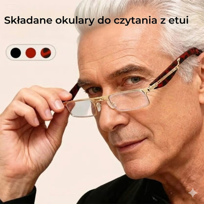 Składane okulary do czytania / komputerowe – filtr światła niebieskiego – składane (z etui)