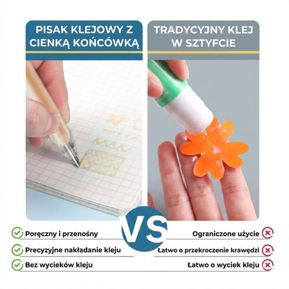 Pisaki z klejem z cienką końcówką – precyzyjny klej do scrapbookingu i tworzenia kartek (zestaw 6 sztuk)