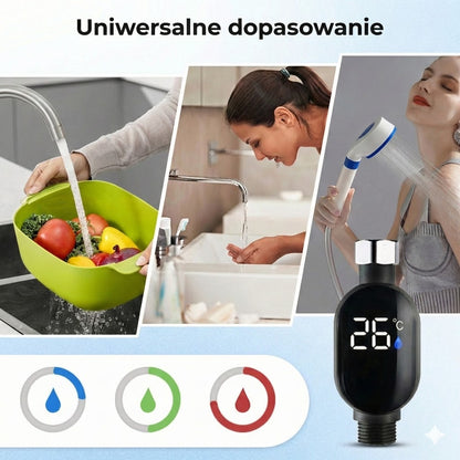Cyfrowy termometr prysznicowy – LED bez baterii (bezpieczny dla niemowląt i dzieci)