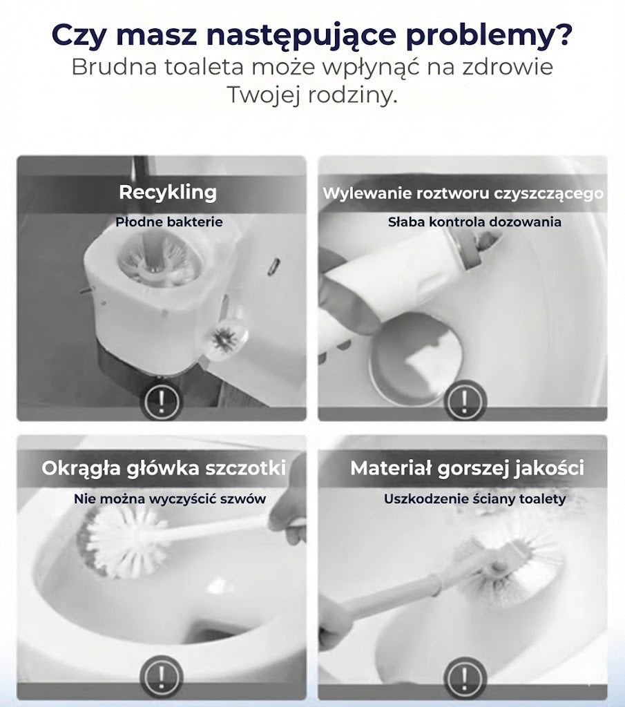Higieniczna szczotka do WC z jednorazowymi gąbkami – (6–36 zapachowych wkładów)