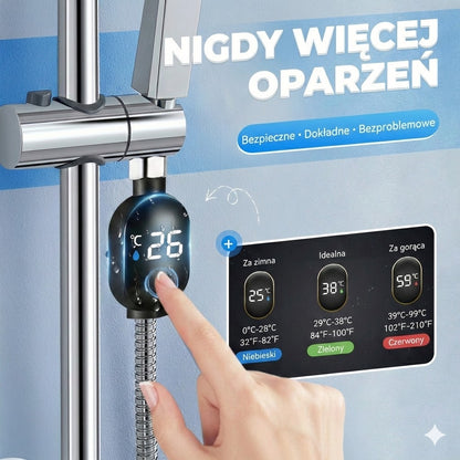 Cyfrowy termometr prysznicowy – LED bez baterii (bezpieczny dla niemowląt i dzieci)