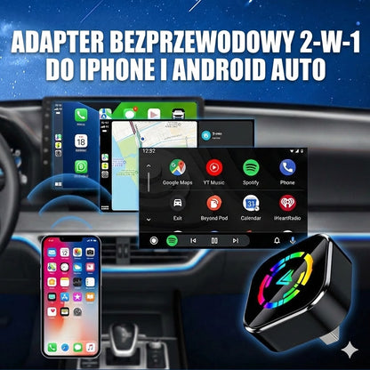 Bezprzewodowy adapter 2 w 1 do iPhone i Android Auto
