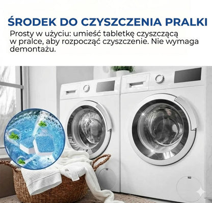 Tabletki do czyszczenia pralki – Usuwają kamień i nieprzyjemne zapachy – Głębokie czyszczenie – [Opakowanie 12 szt.] – Uniwersalne