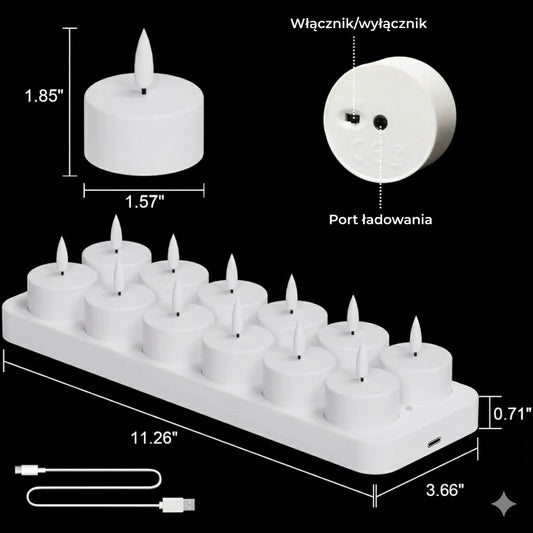 Ładowana świeca LED z pilotem