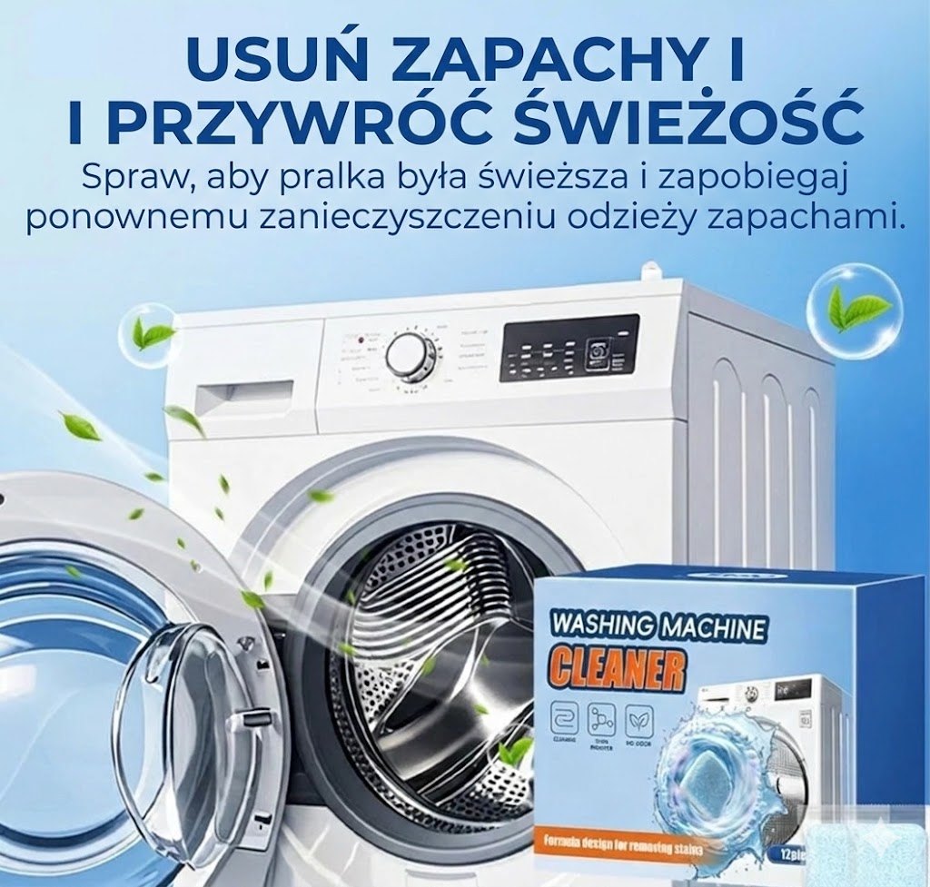 Tabletki do czyszczenia pralki – Usuwają kamień i nieprzyjemne zapachy – Głębokie czyszczenie – [Opakowanie 12 szt.] – Uniwersalne
