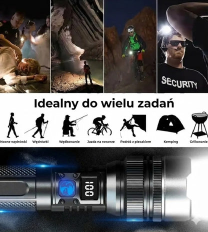 Taktyczna latarka z funkcją powerbanku
