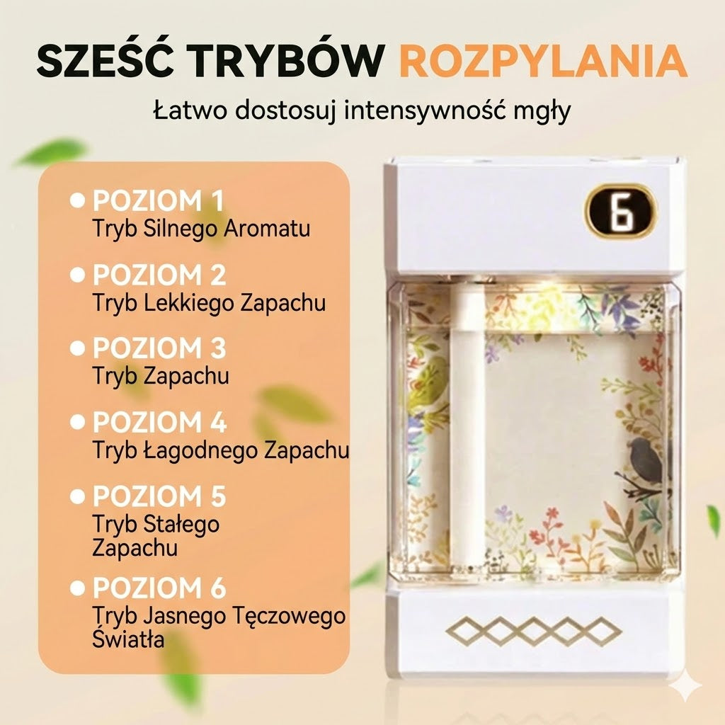 Bezprzewodowy dyfuzor zapachowy – ładowanie USB – z oświetleniem LED