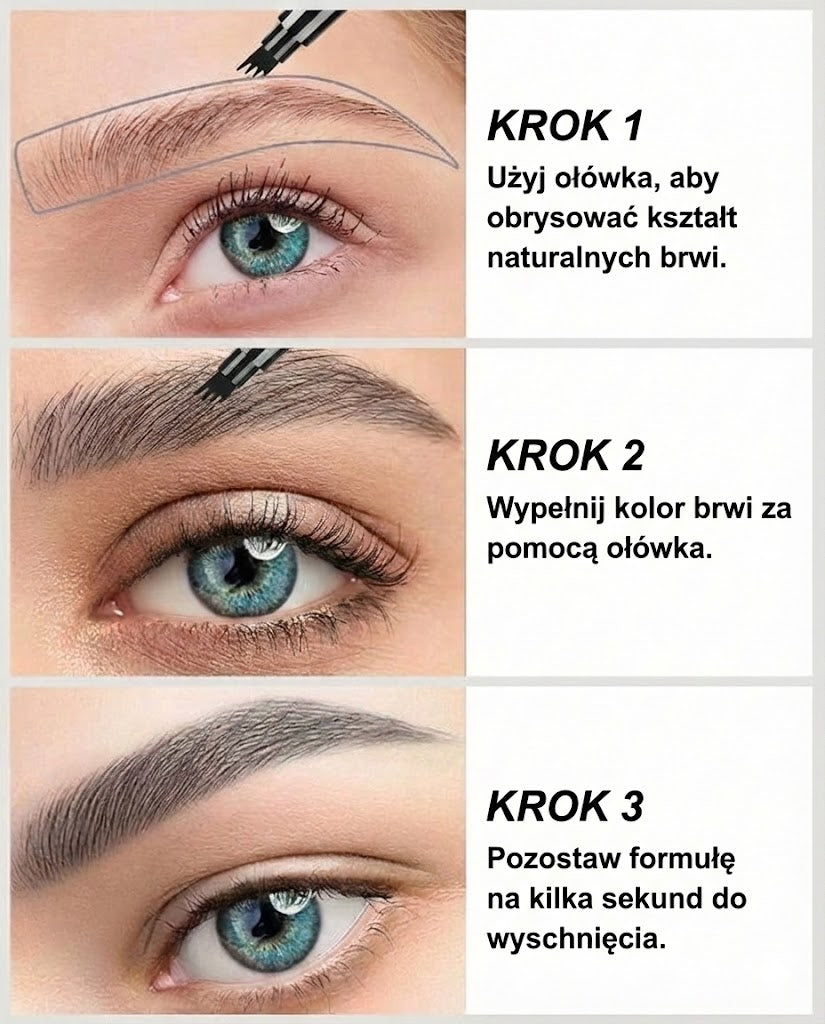 Mikroprecyzyjna kredka do brwi – wodoodporna, z mikro-widelkową końcówką – naturalny efekt