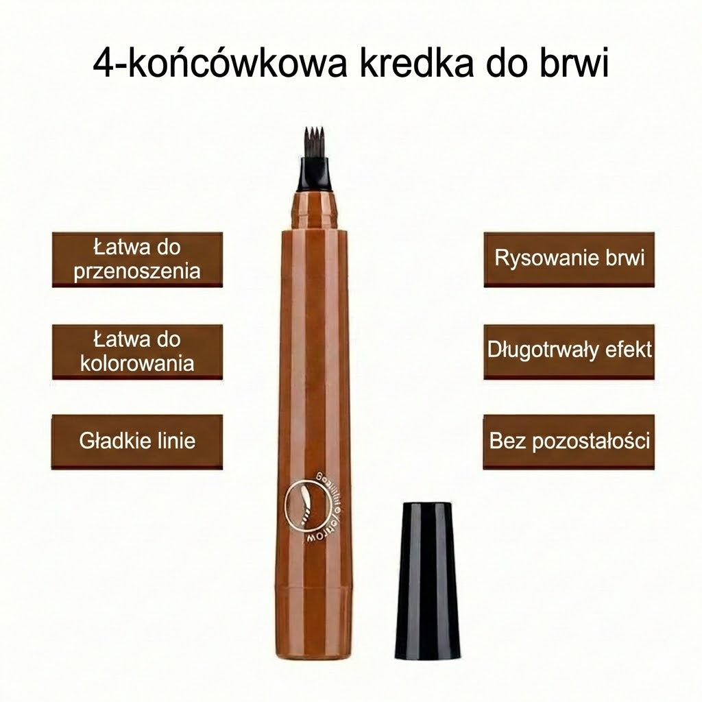 Mikroprecyzyjna kredka do brwi – wodoodporna, z mikro-widelkową końcówką – naturalny efekt