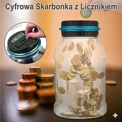 Elektroniczna skarbonka z automatycznym licznikiem